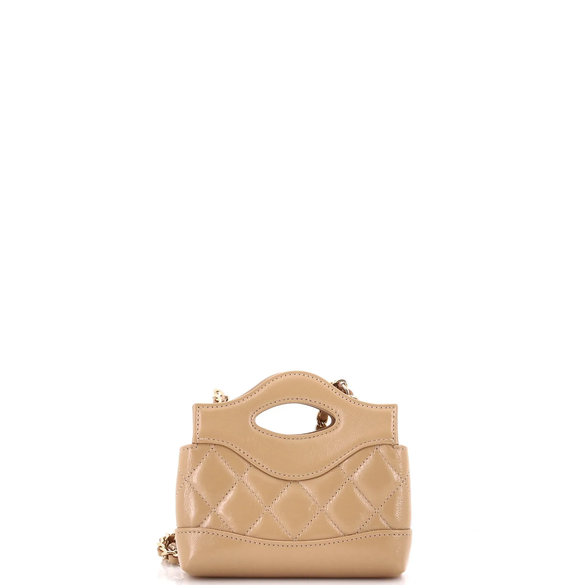31 Shopping Bag Clutch with Chain Quilted Calfskin Nano