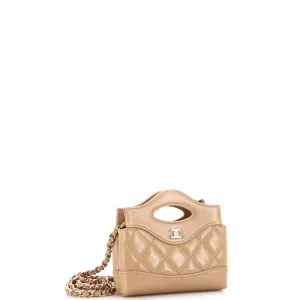 31 Shopping Bag Clutch with Chain Quilted Calfskin Nano