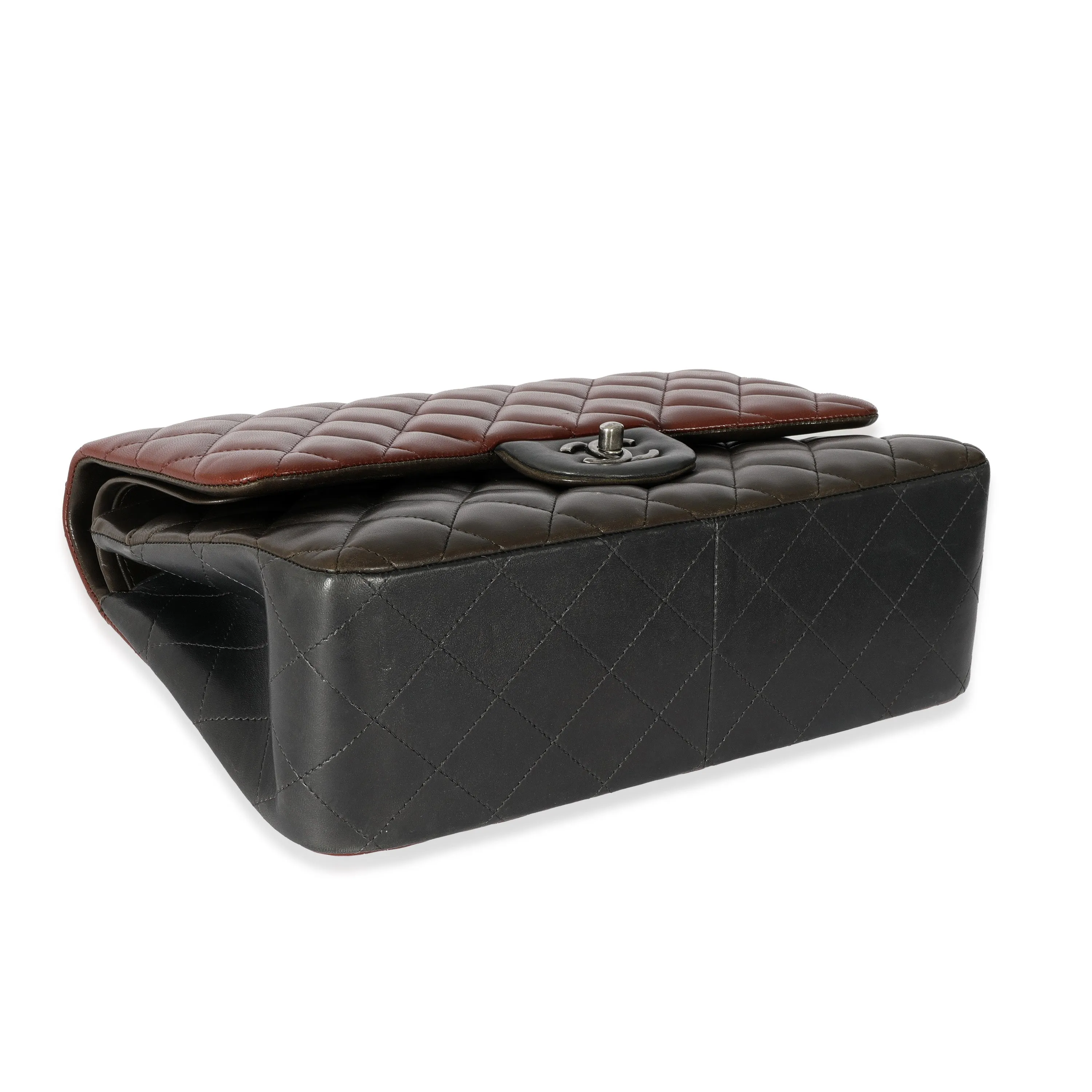 Bi-Color Quilted Lambskin Jumbo Double Flap Bag