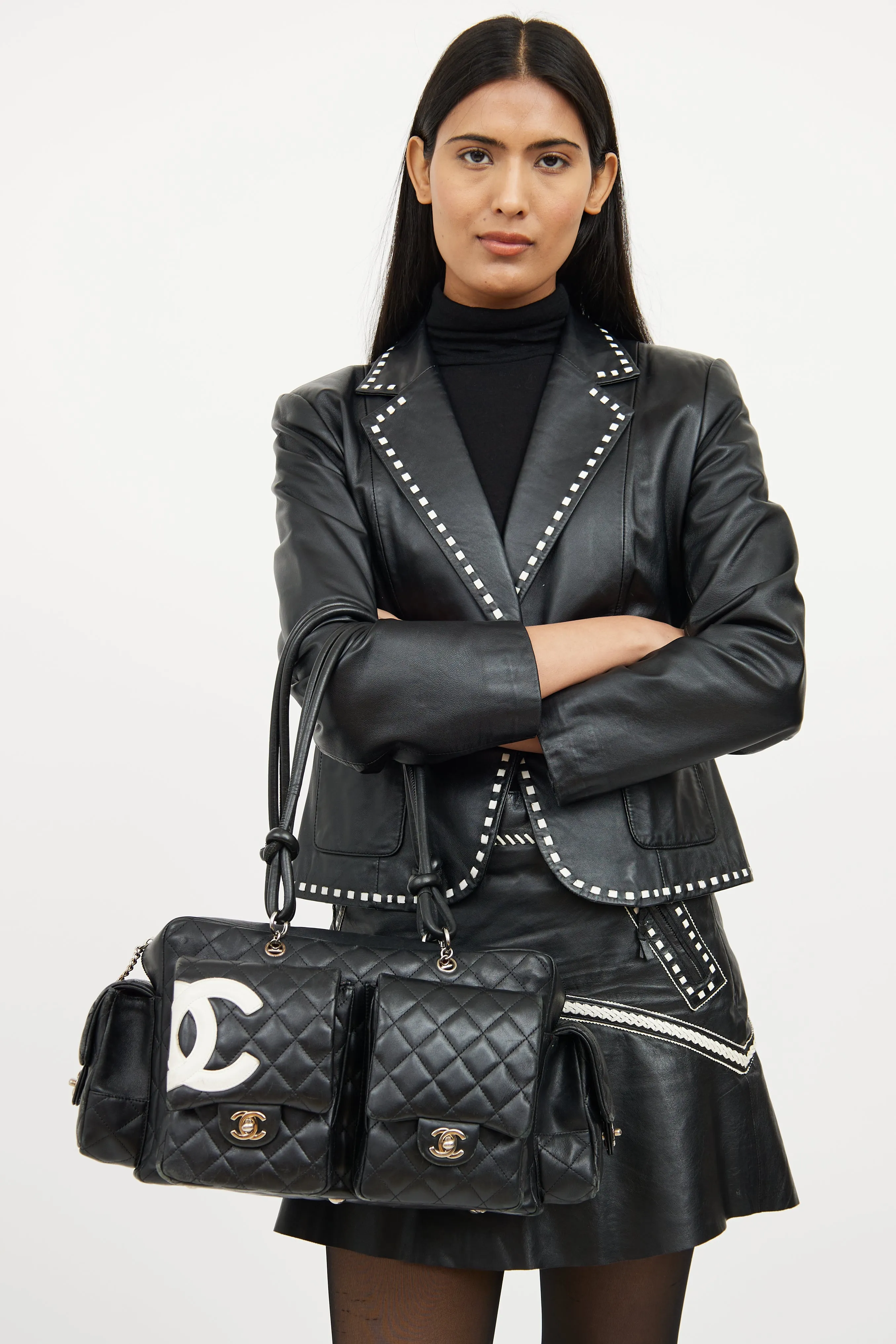 Black Cambon Multi Pocket Reporter Bag