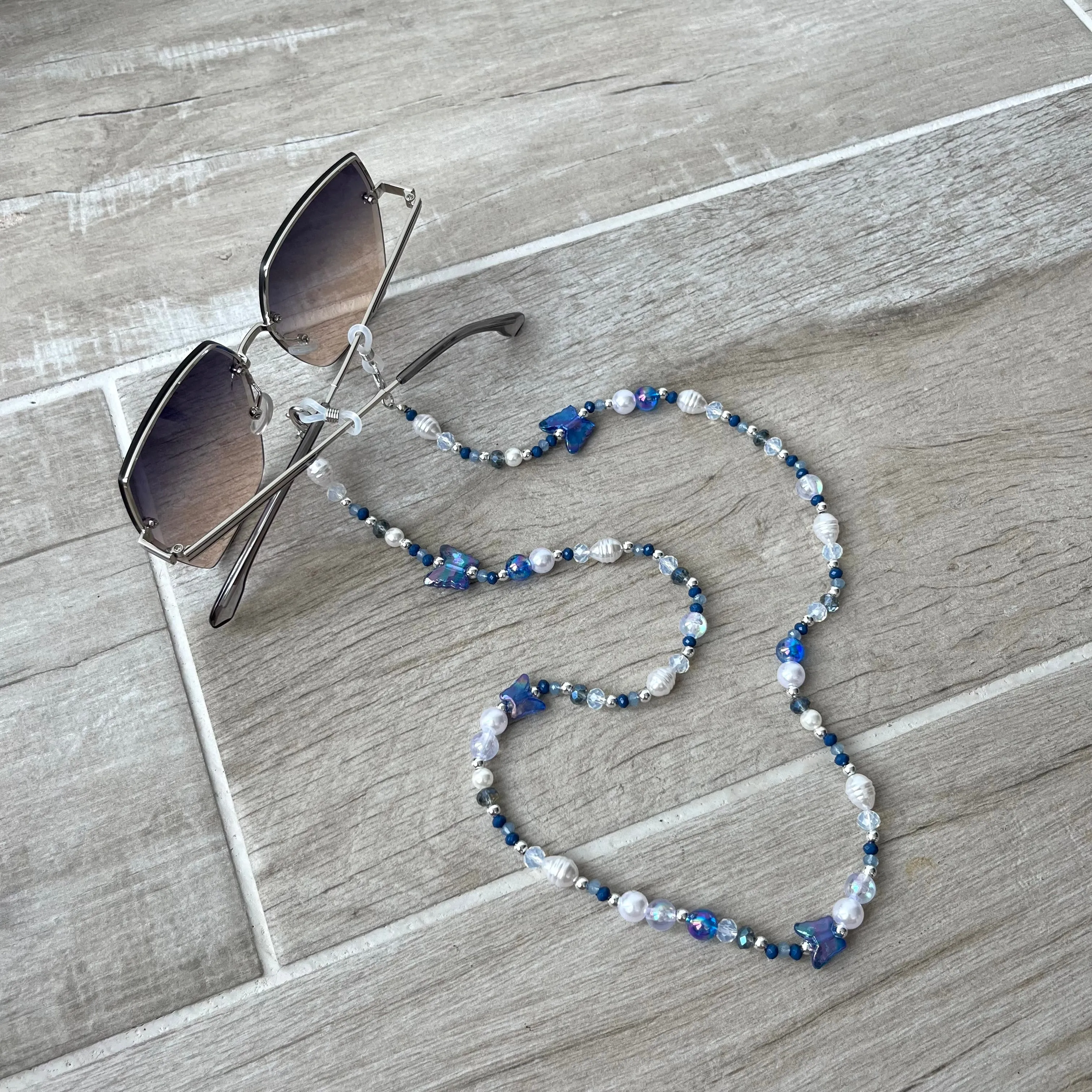 Blue Butterfly Glasses Chain