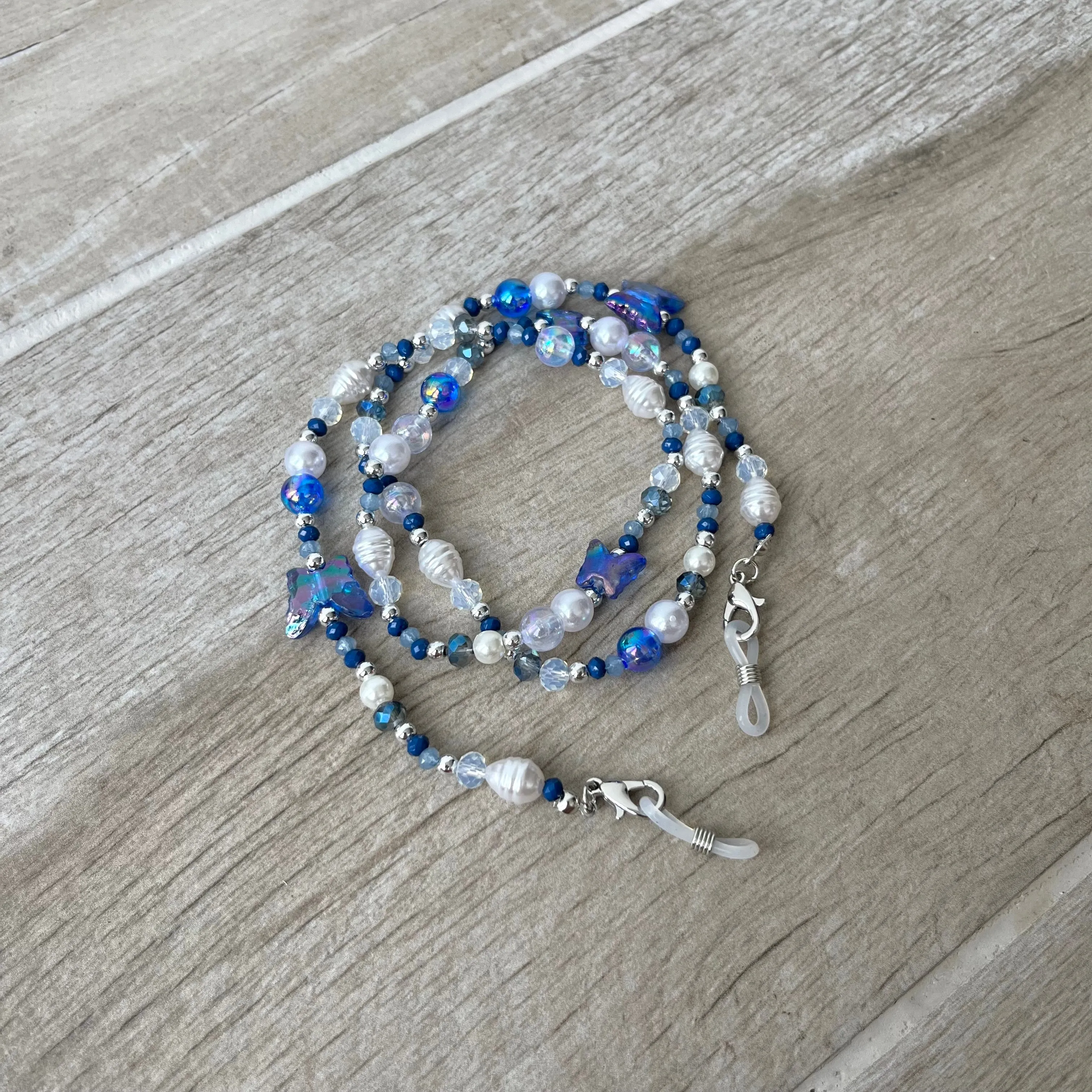 Blue Butterfly Glasses Chain
