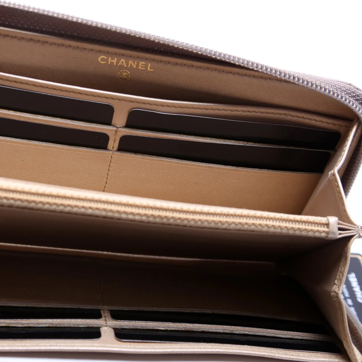 Camellia Zip Around Wallet Lambskin Turtledove