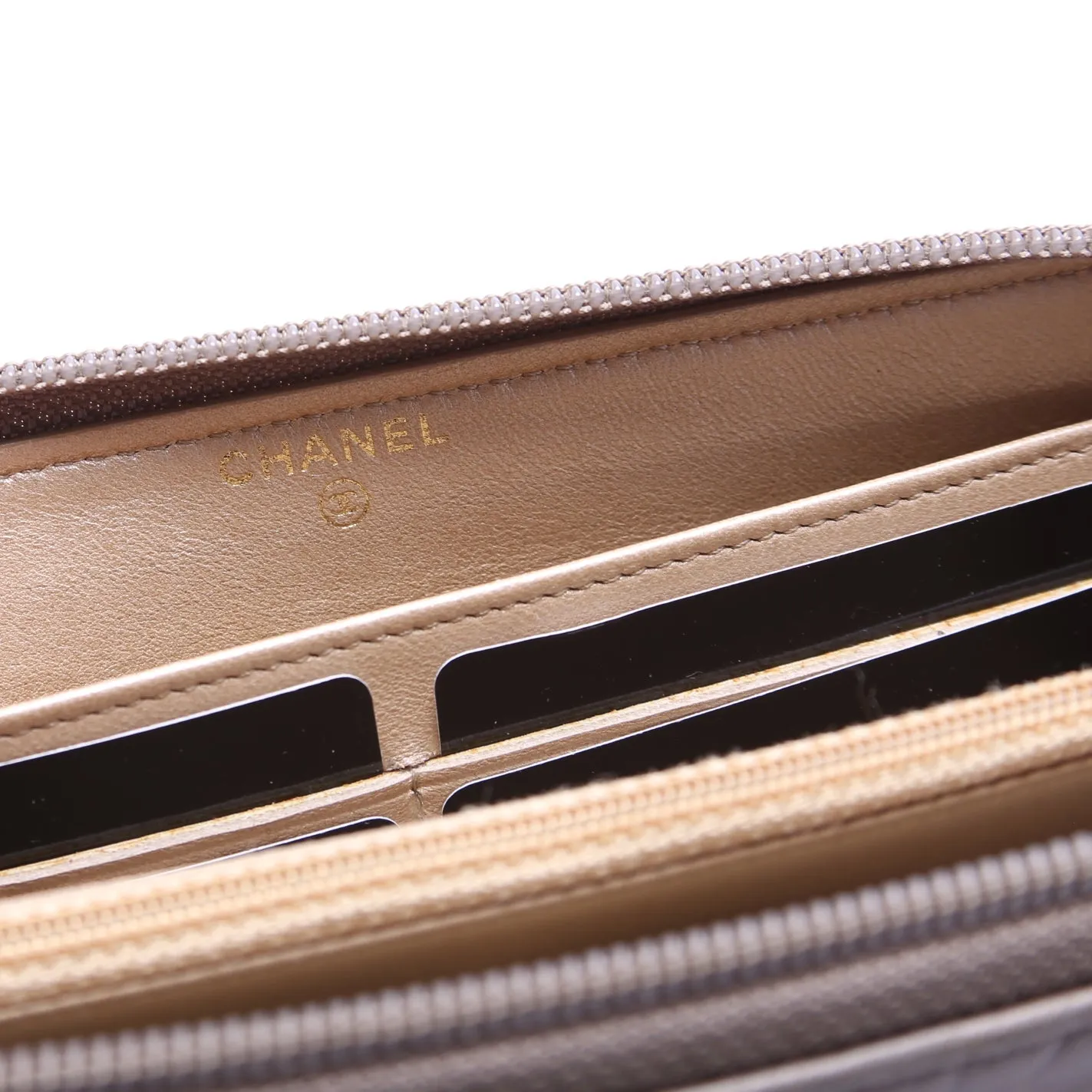 Camellia Zip Around Wallet Lambskin Turtledove