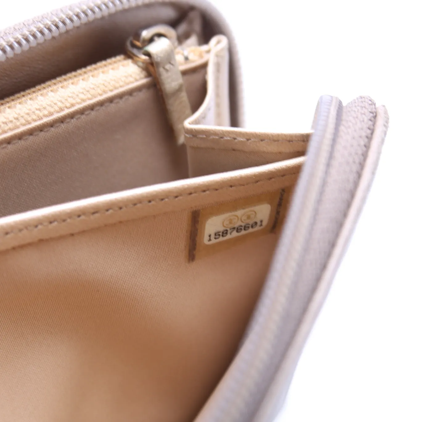 Camellia Zip Around Wallet Lambskin Turtledove