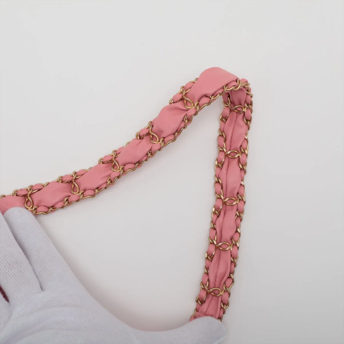 Chanel 19 in Chain Shoulder Bag Hobo Bag Pink G
