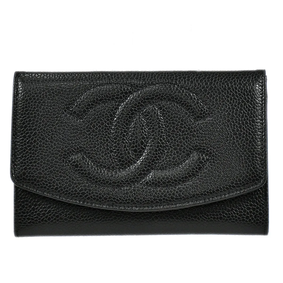 CHANEL 1994-1996 Timeless Coin Case Caviar Black 97297
