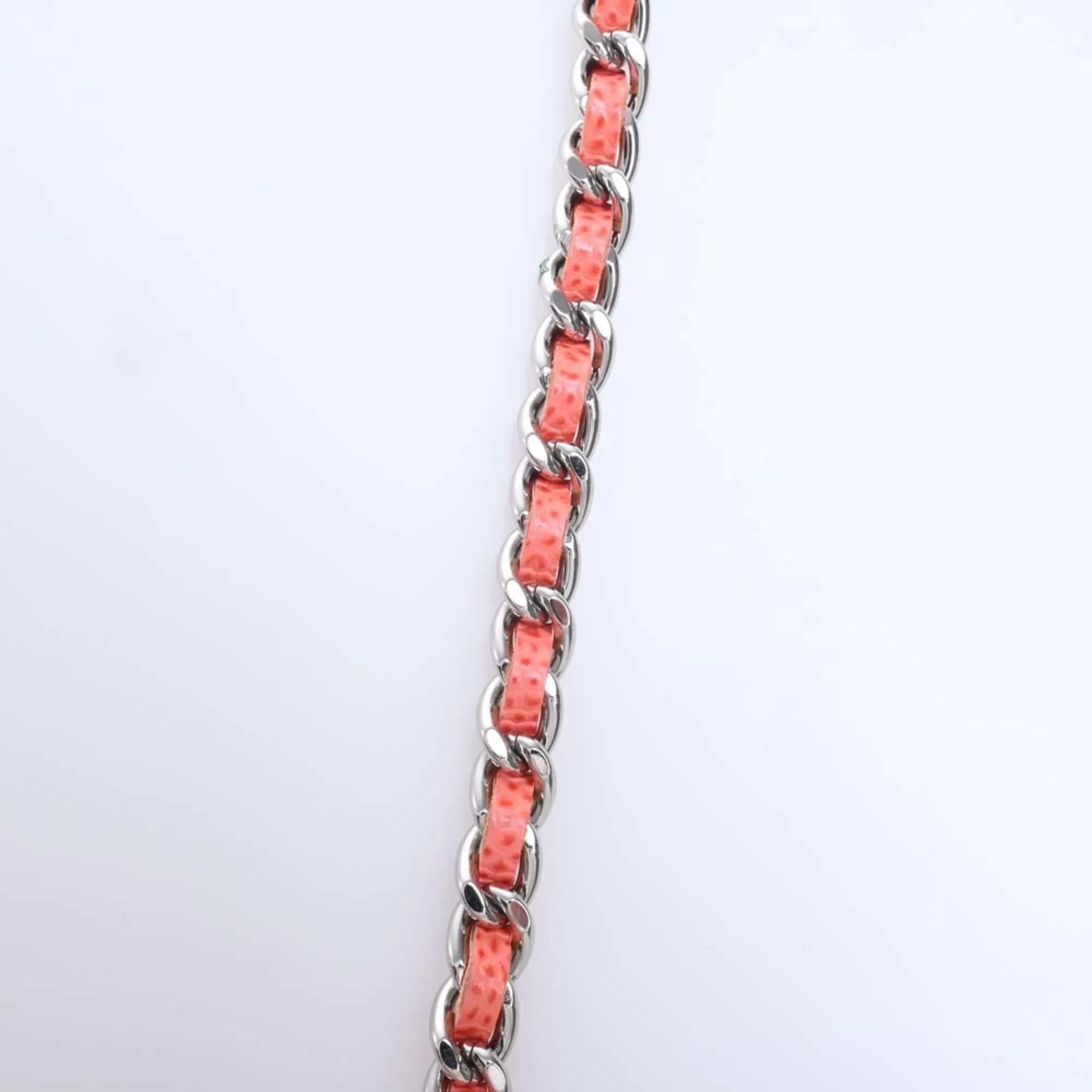 CHANEL Caviar Skin Coco Mark Chain Shoulder Long Wallet Orange Ladies