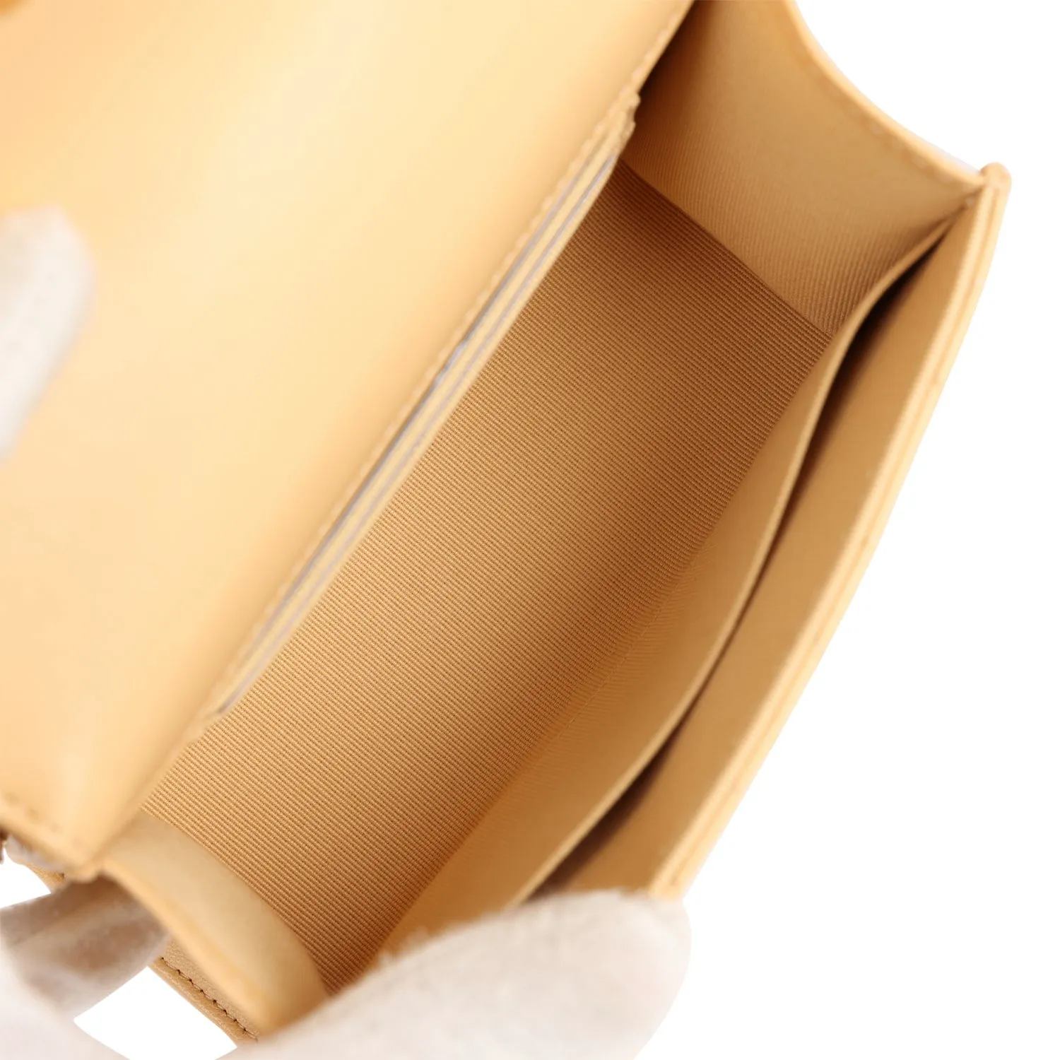 Chanel Clutch with Top Handle Beige Lambskin Antique Gold Hardware