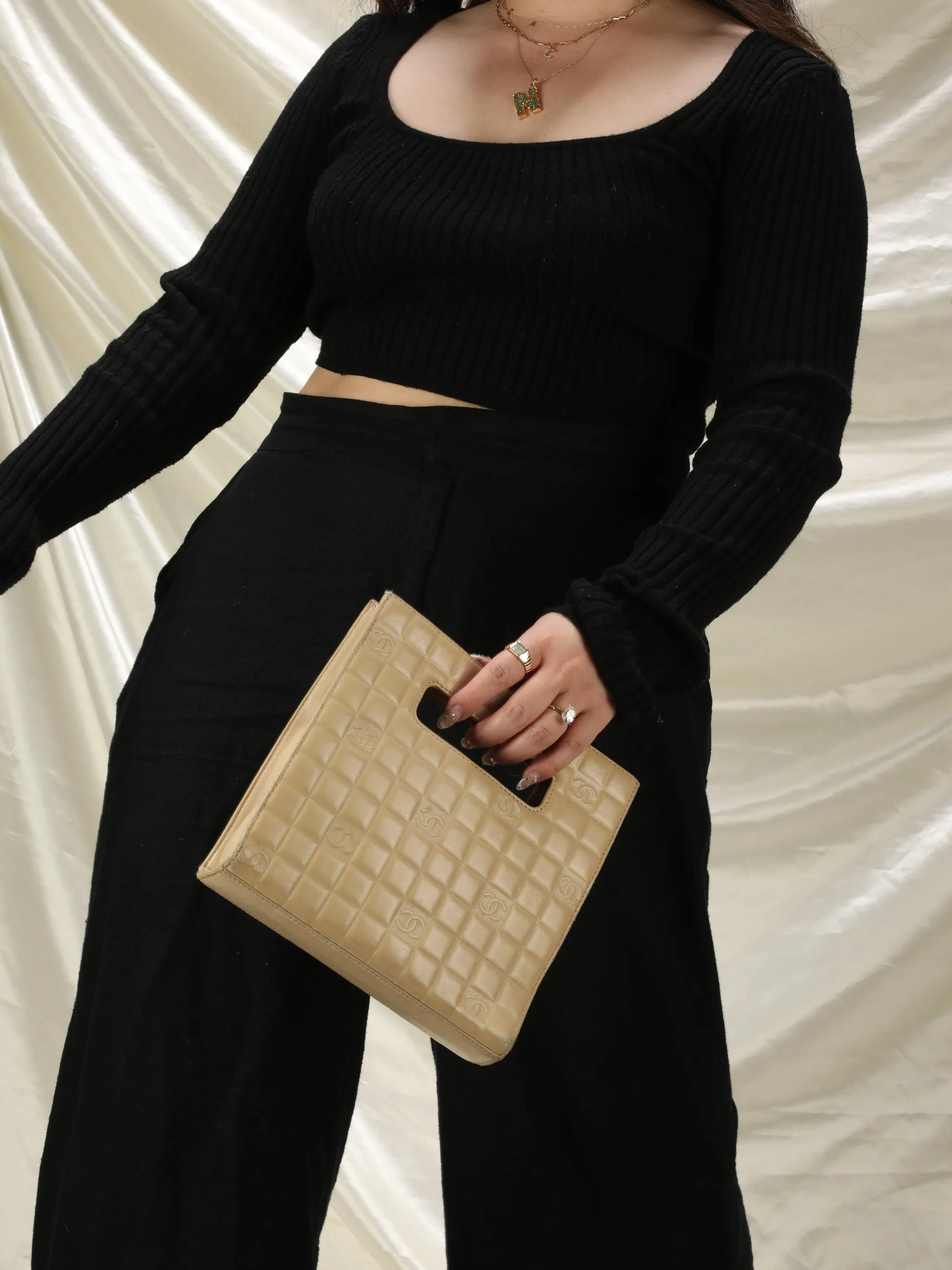 Chanel Lambskin Mini Chocolate Bar Tote