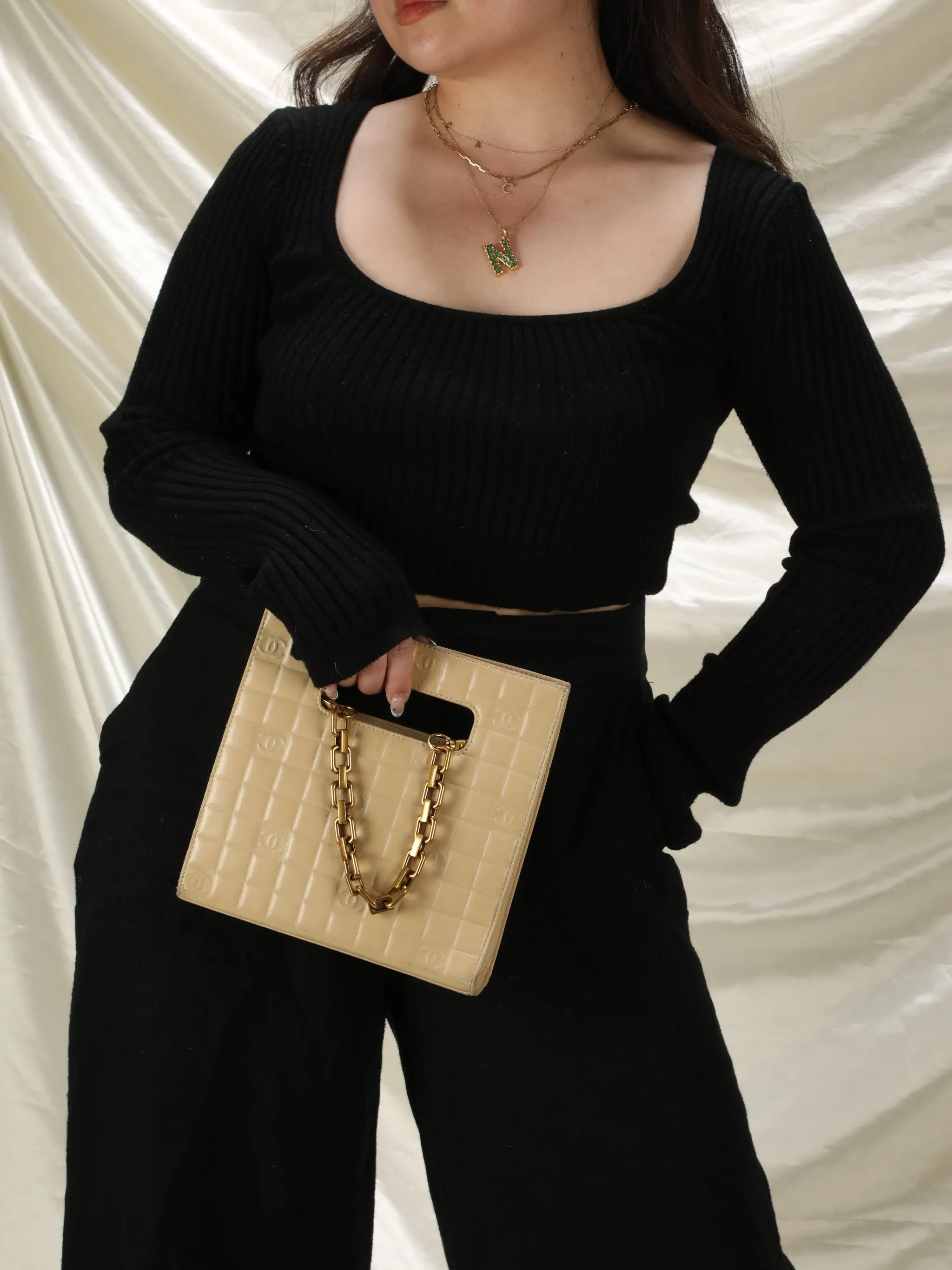 Chanel Lambskin Mini Chocolate Bar Tote