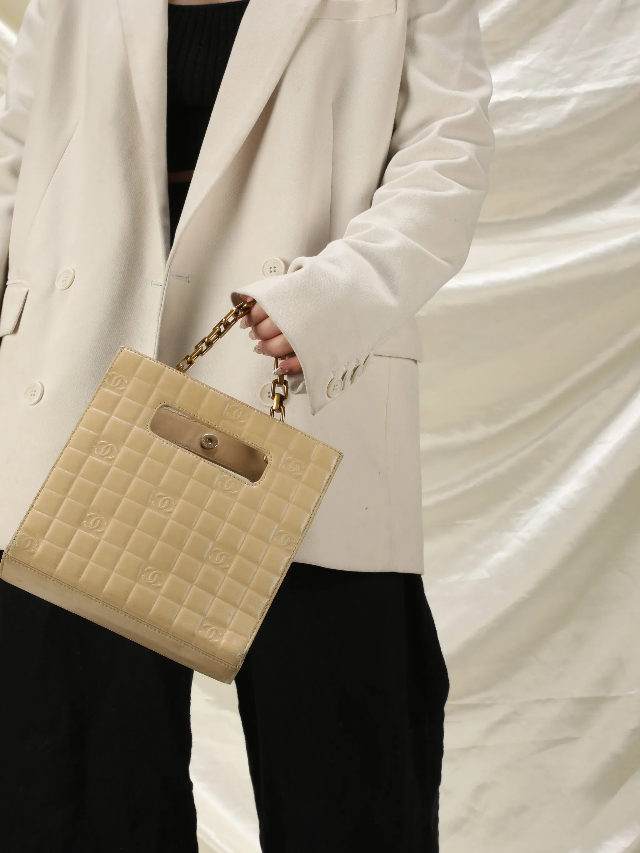 Chanel Lambskin Mini Chocolate Bar Tote