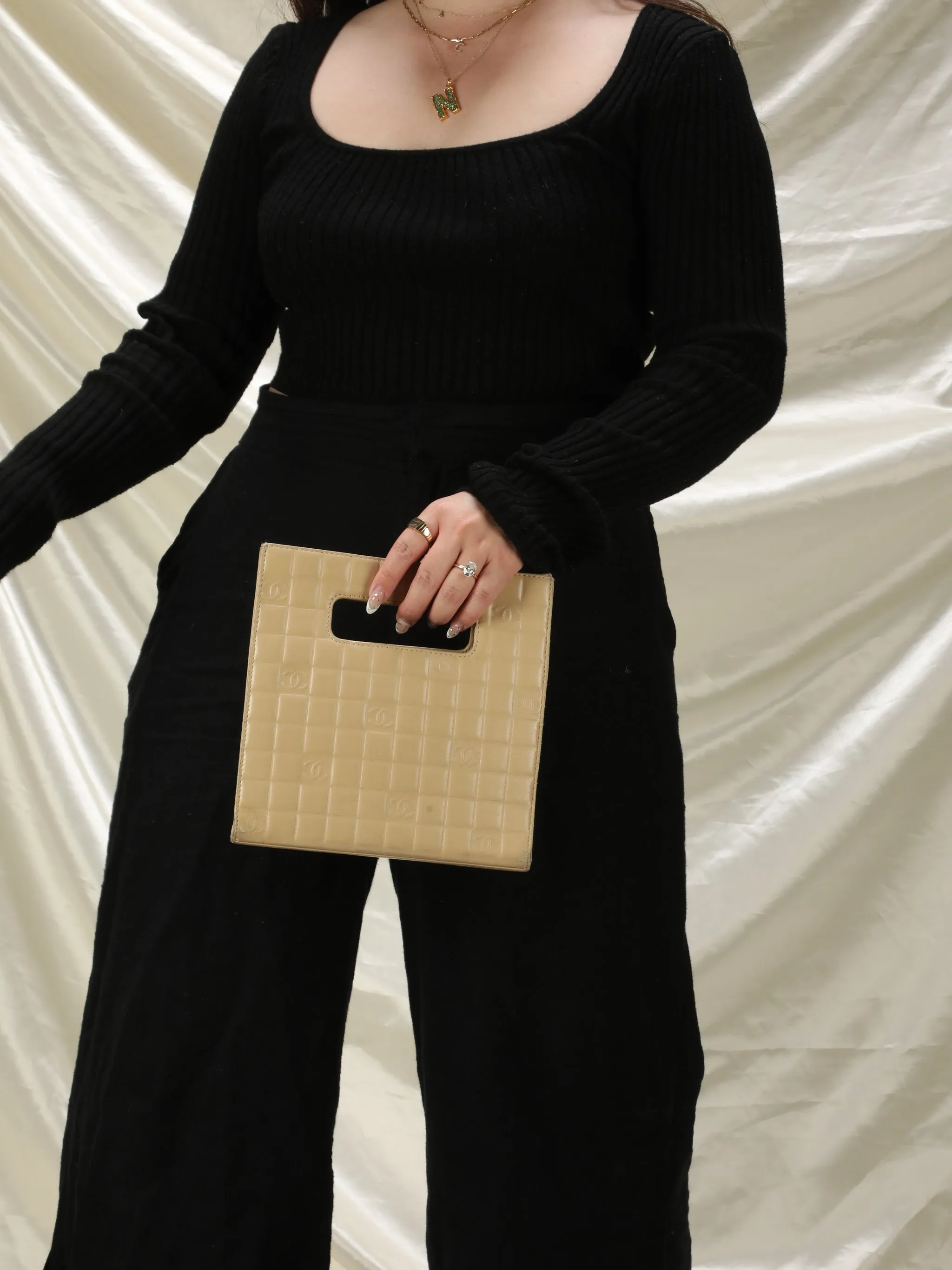Chanel Lambskin Mini Chocolate Bar Tote