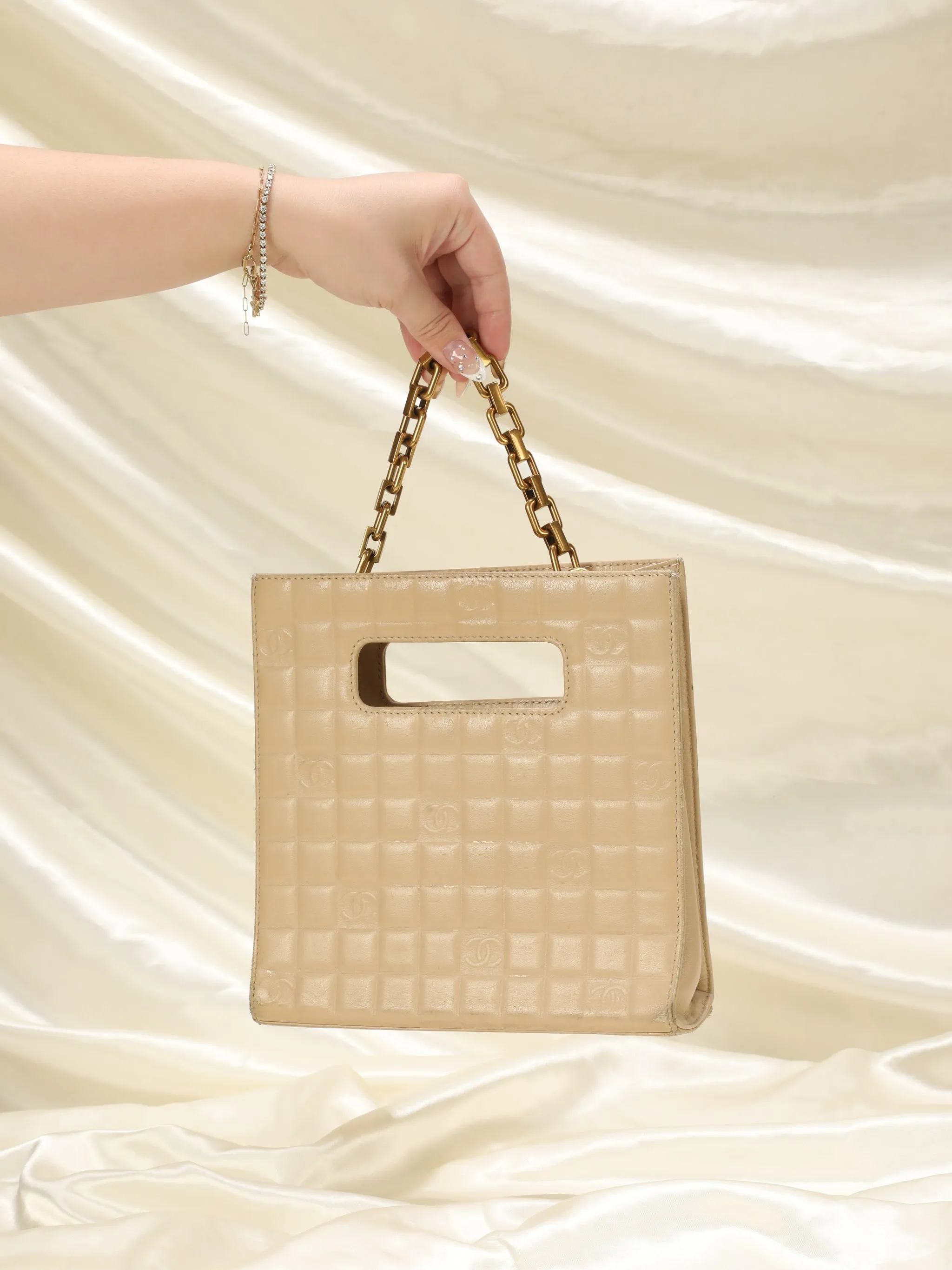 Chanel Lambskin Mini Chocolate Bar Tote