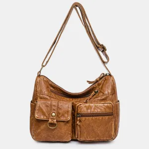 Multi-Pocket Large Capacity Vintage Crossbody Bag