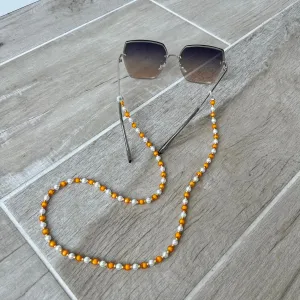 Orange Pearl Glasses Chain