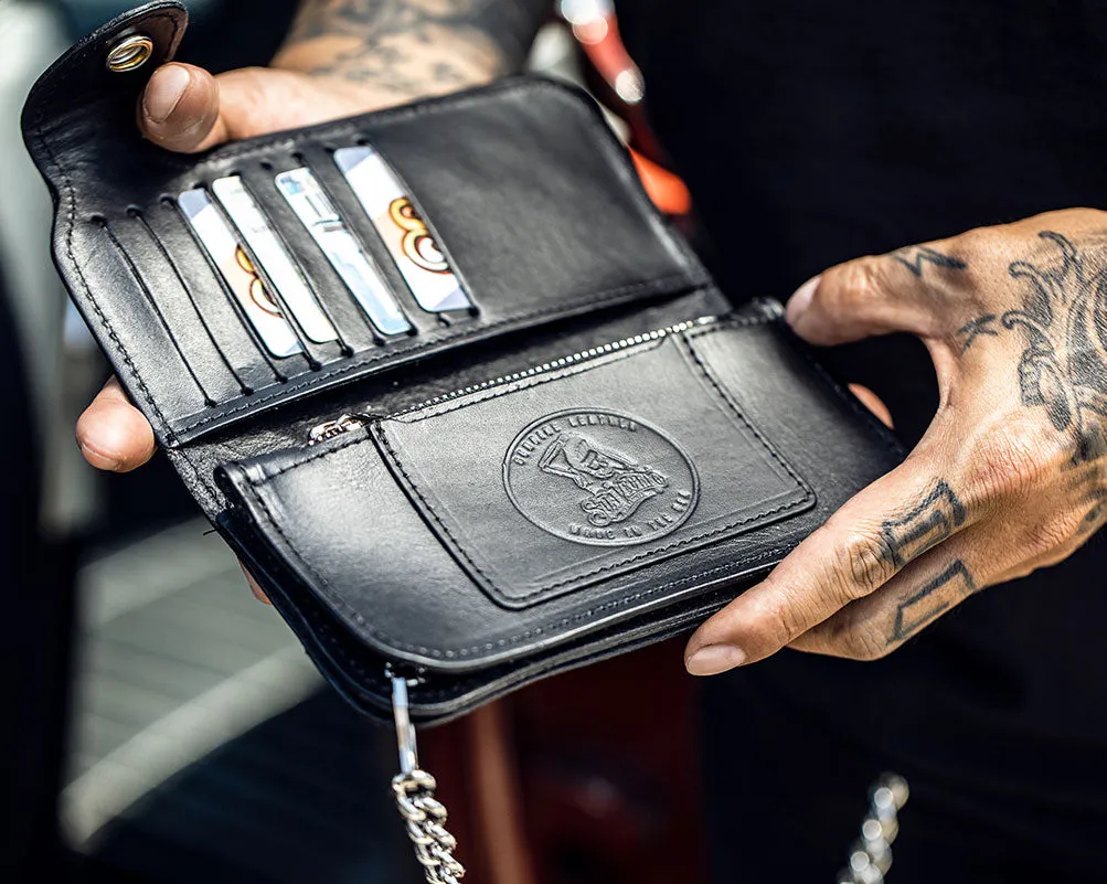 Patterned Chain Wallet - Black