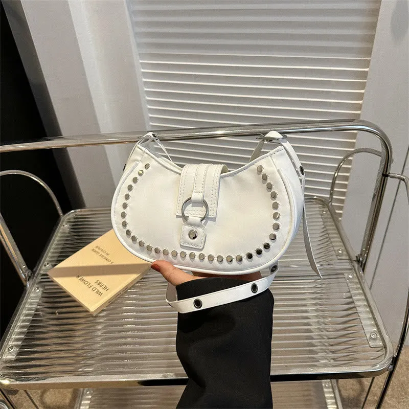 Rivet Crossbody Bag For Ladies Minimalist Punk Classic Purse