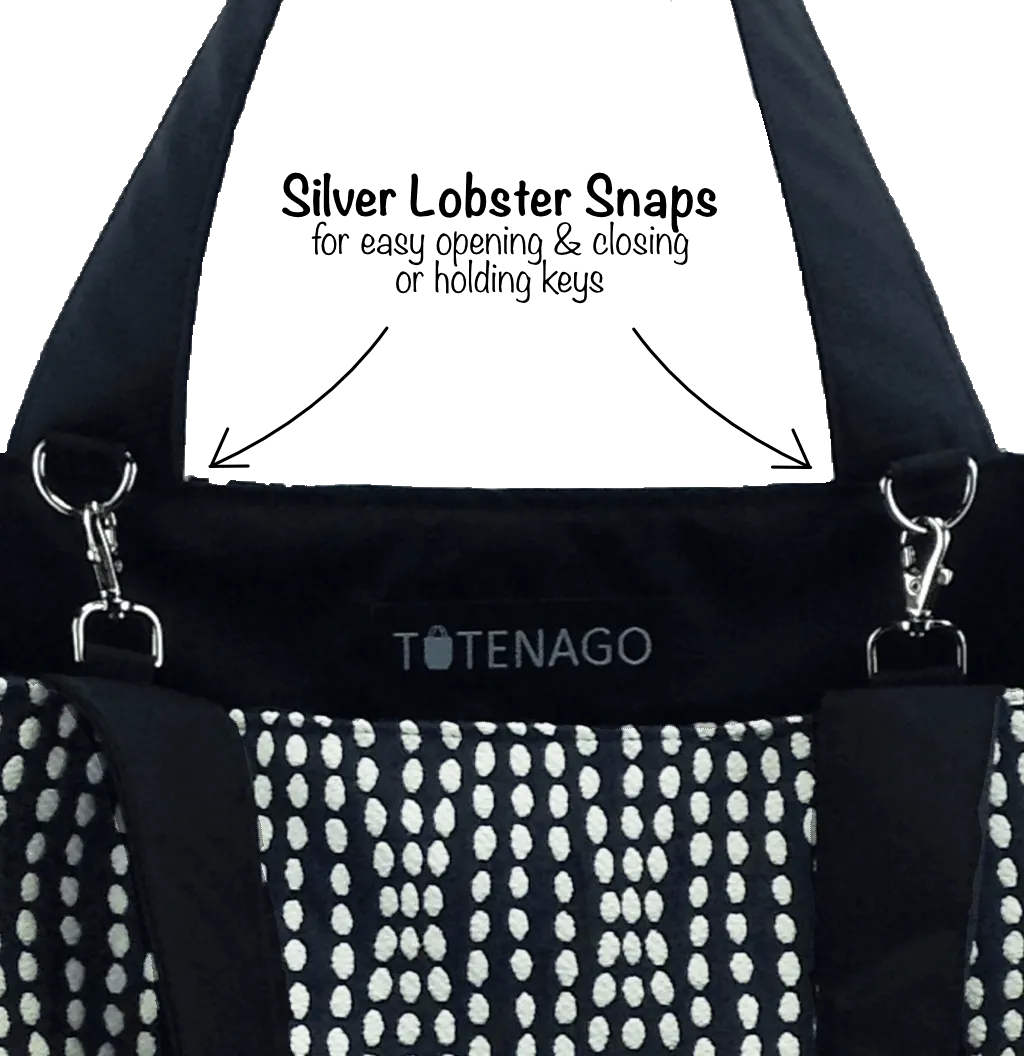 Swirled Paisley in Grey | Navy Nylon | Tote Bag Set