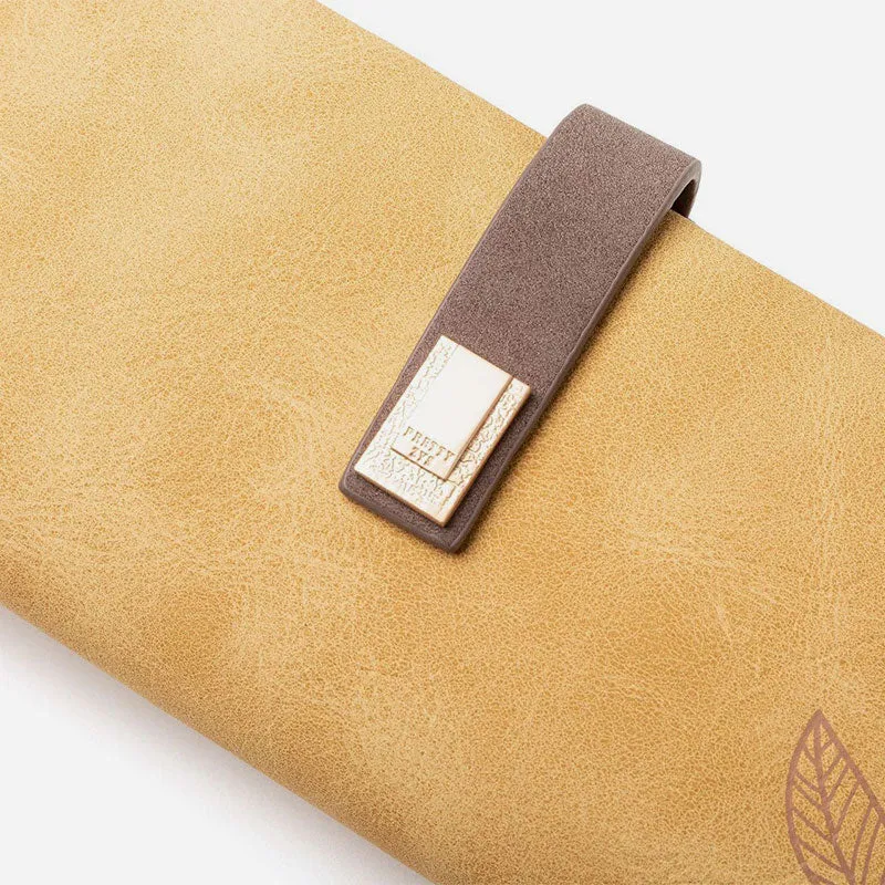 Triple Fold Long Clutch For Women Vintage Frosted Leather Wallet