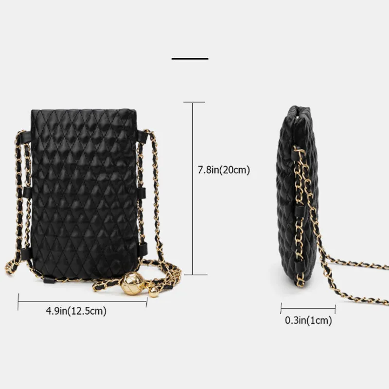 Unique Adjusting Buckle Elegant Embossing Crossbody Phone Bag