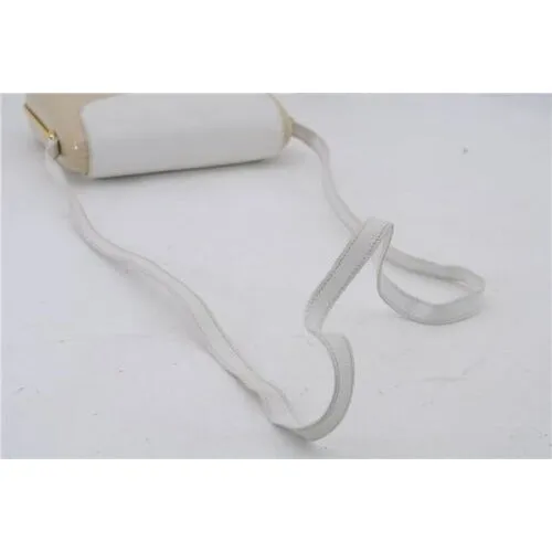 Vintage Gucci beige Lucite boxy, hard, clam shell style cross body/shoulder purse with a white leather flap top and gold horse-bit accents